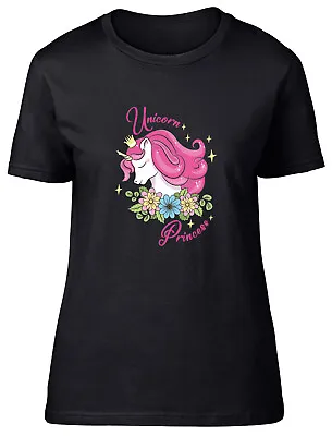Buy Unicorn Princess Womens T-Shirt Pink Flowers Ladies Gift Tee • 8.99£