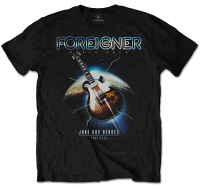 Buy Foreigner Juke Box Heroes Black T-Shirt NEW OFFICIAL • 15.19£