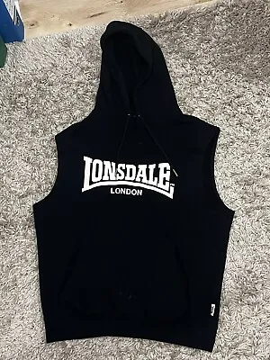 Buy Mens Lonsdale Drawstring Casual Essentials Sleeveless Hoodie Size Medium • 10£