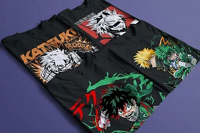 Buy My Hero Academia Anime Men/Unisex Fit T-shirt - Lots Of Designs -Black -S To 5XL • 15.99£
