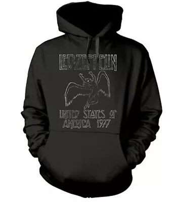 Buy Official Led Zeppelin USA 77 Overhead Black Hoodie Led Zeppelin Sweatshirt • 39.95£