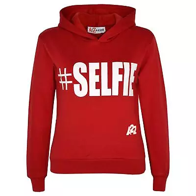 Buy Kids Girls Selfie Printed Stylish Fashion Hooded Jacket Varsity Hoodie Age 7-13 • 9.99£