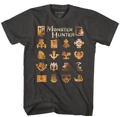 Buy Monster Hunter 16 Different Badges Capcom Video Game Men's T Shirt • 39.34£