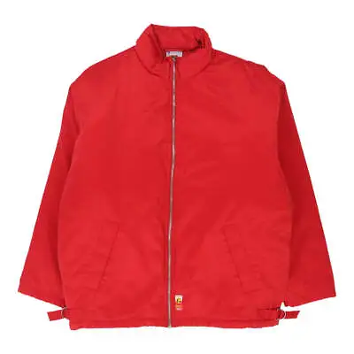 Buy Vintage Champion Bomber Jacket - Large Red Polyester • 24.70£
