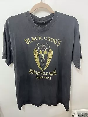 Buy Black Crows Motorbike Biker Dumfries Dubh Feannag T Shirt Grey Size XL • 17.99£