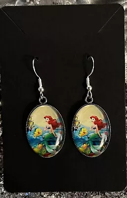 Buy Silver 925 Disney Little Mermaid Earrings Flounder Jewellery Mermaid • 8.95£