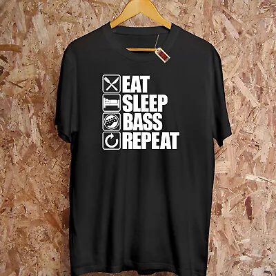 Buy Eat Sleep BASS Repeat T-Shirt Music Band Guitarist Rock Acoustic Sound Hoodie • 12.95£