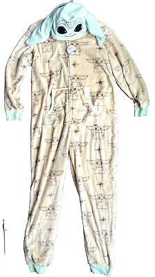 Buy NWT Baby Yoda Grogu Women XL 16/18 Star Wars Pajamas Pjs  Mandalorian Hood Zip • 19.30£