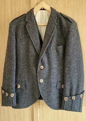 Buy Vintage Harris Tweed Kilt Jacket & Waistcoat. Horn Buttons. Brown/Grey - 42” • 80£