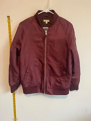 Buy Urban Outfitters Silence + Noise Jacket Womens M Zip Front Bomber Burgundy • 18.78£