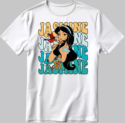 Buy Jasmine Princess Disney Short Sleeve White-Black Men's / Women's T Shirt C530 • 11£