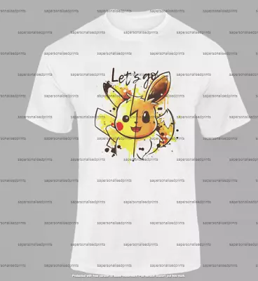 Buy Pokemon, Lets Go, Eevee, Pikachu T-shirt • 15£