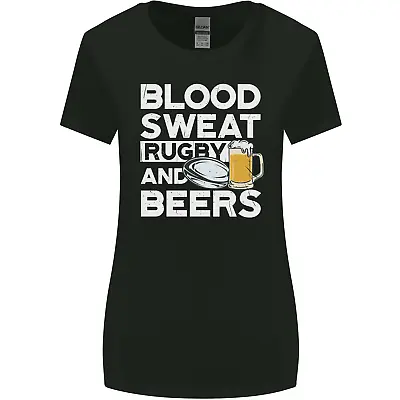 Buy Blood Sweat Rugby And Beers Funny Womens Wider Cut T-Shirt • 8.75£