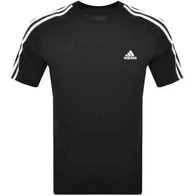 Buy Adidas Men's Essentials 3 Stripe T Shirt - Black • 16.99£