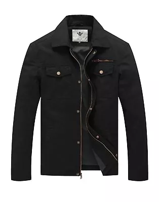 Buy Outdoor Lightweight Jacket Casual Summer Jacket Multi Pockets Military Black M • 39.92£