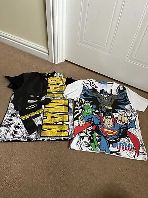 Buy 2x Boys T-shirts, 7-8 Years (Batman & Justice League) • 1.30£
