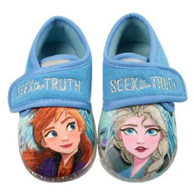 Buy Girls Disney Frozen Princess Anna & Elsa Novelty Glitter Slippers Uk Size 5-10 • 11.95£