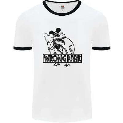 Buy Wrong Park Funny T-Rex Dinosaur Jurassic Mens Ringer T-Shirt • 9.99£