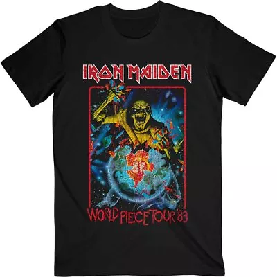 Buy Iron Maiden 'World Piece Tour 83 V1' Black T Shirt - NEW • 15.49£