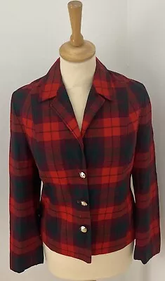 Buy Kinloch Anderson Womens Red Tartan Wool Jacket Blazer Sz 8 Made In Scotland • 37.99£