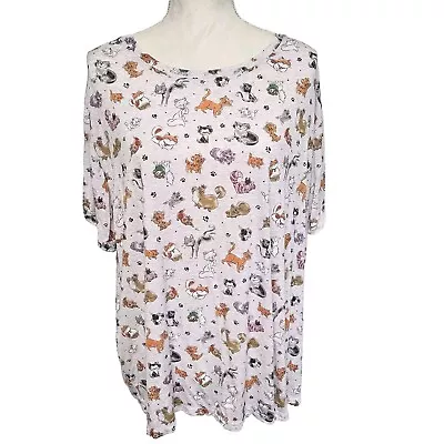 Buy Disney Women's Cat Print Short Sleeve T-Shirt Size 2X Aristocats Cheshire Cat • 16.41£