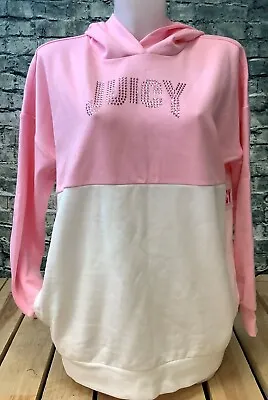 Buy Juicy Couture Pink/Bleached Bone Rhinestone Logo Oversized Hoodie. Size - XS • 19.38£