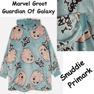 Buy Marvel Groot Fleece Hooded Snuddie Pyjama Hoodie Primark Size XS-L New Tag • 29.99£