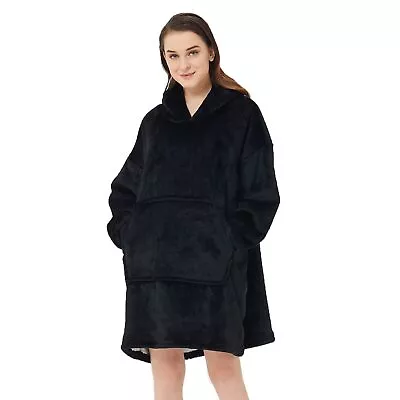 Buy Hoodie Oversized Blanket Teddy Sherpa Fleece Giant Comfy Hooded Sweatshirt Adult • 9.37£