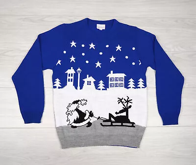 Buy Funny Christmas Jumper Adults SMALL Santa Pulls Sledge Festive Rude Joke Sweater • 11.95£