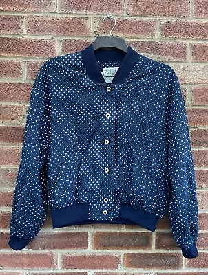 Buy Dalia Women's Blue Spotted Varsity Jacket Size S-M • 18£