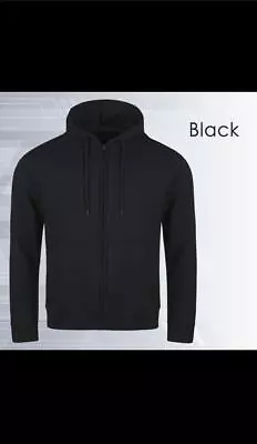 Buy Mens Full Zip Up Plain Hooded Sweatshirt Hoodie Adult Fleece Zipper Hoody Top UK • 10.99£