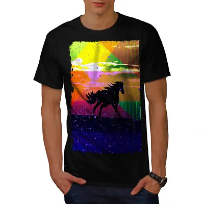 Buy Wellcoda Horse Abstract Art Mens T-shirt, Color Graphic Design Printed Tee • 15.99£