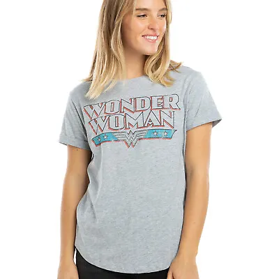 Buy Official DC Comics Ladies Wonder Woman Retro  T-shirt Grey Sizes S - XL • 13.99£