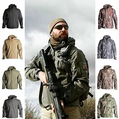 Buy Mens Waterproof Military Tactical Jacket Winter Hooded Breathable Outdoor Coat • 32.92£