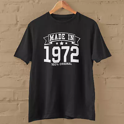 Buy MADE IN 1972 T-SHIRT (70s 50s Birthday Gift Dad Mom Present Celebration Party) • 15.79£
