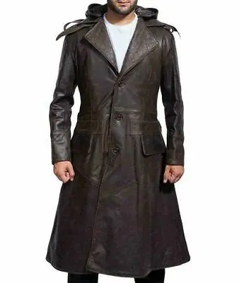 Buy Assassins Creed Syndicate Jacob Frye's Jacket Brown Trench Leather Hoodie Coat • 43.28£
