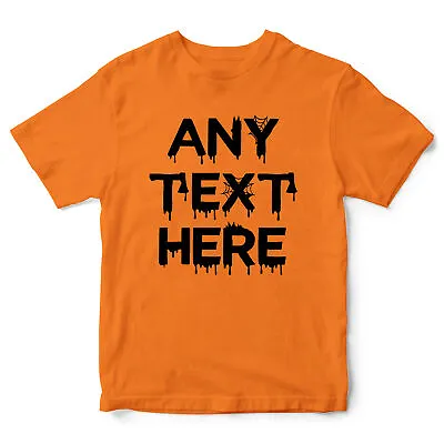 Buy Personalised Halloween Cobweb Any Text Kids T Shirt Shirt All Saints Eve Hallows • 12.99£
