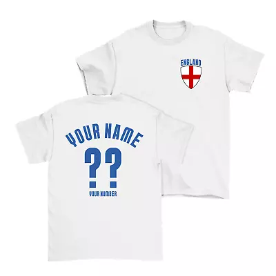 Buy England Personalised T-Shirt Name/Number Mens Kids Baby Ladies English 6 Nations • 12.06£