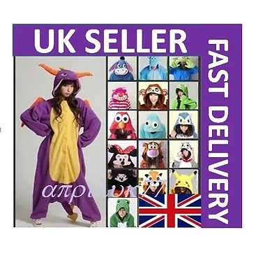 Buy Unisex Adult Animal Onsie1 Onesie22 Anime Cosplay Pyjama Kigurumi Fancy Dress UK • 29.99£