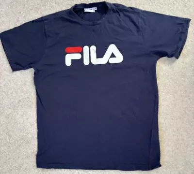 Buy Mens FILA T-Shirt - Short Sleeve - Crew / Round Neck Printed FILA Logo • 3£