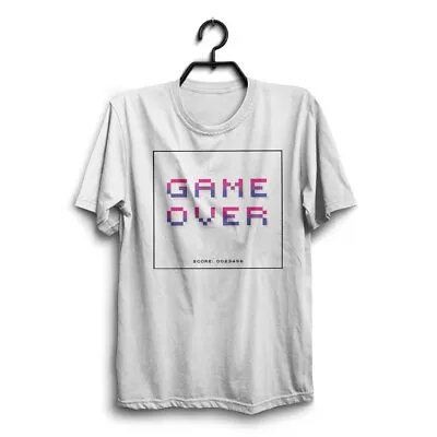 Buy GAME OVER Gaming Mens Funny White T-Shirt Novelty Joke Tshirt Clothing Tee Game • 9.95£