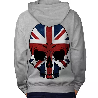 Buy Wellcoda Skull Metal Flag Death Mens Hoodie, Scary Design On The Jumpers Back • 25.99£