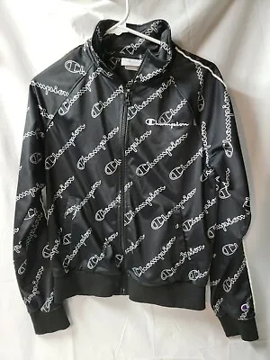 Buy Champion Women's Track Jacket All Over Logo Print Hiphop Streetwear  • 4.72£