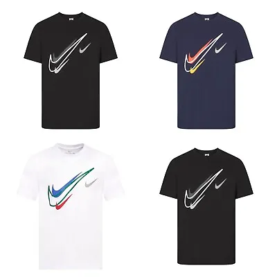 Buy Nike Men's T-Shirt  Swoosh Logo Crew Neck Top Sportswear Court Tee DQ3944 • 17.89£