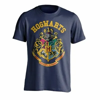 Buy Harry Potter Hogwarts School Crest Children's Unisex Navy Short Sleeved T-Shirt • 14.99£