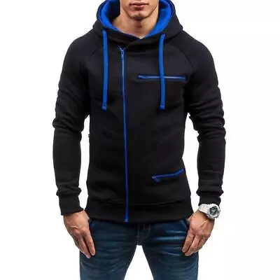 Buy Mens Zip Up Hooded Hoodie Jacket Coat Sweatshirt Winter Casual Work Wear Outwear • 21.49£