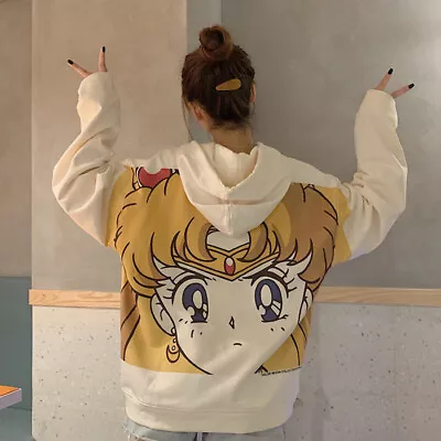 Buy New Sailor Moon Hoodie Pullover Sweatshirt Hooded Loose Coat Jacket For Girl • 18.50£