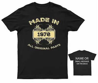 Buy Classic 1978 Original Parts Birthday Tee – Retro Birth Year Shirt • 14.95£