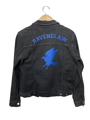Buy Harry Potter Ravenclaw House Denim Jacket Women’s Size Medium Hot Topic Black • 46.30£