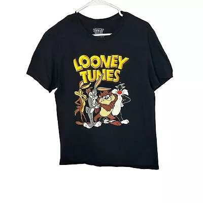 Buy Looney Tunes Black T-Shirt Large Wile E Coyote, Bugs Bunny, Tasmanian, Sylvester • 5.78£